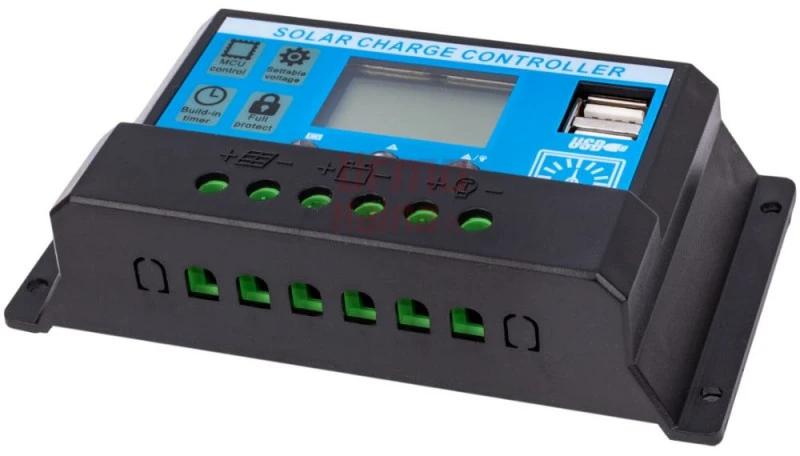 Įtampos reguliatorius fotoelektrinėms plokštėms 12V / 24V 20A LCD