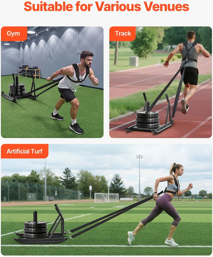 Jėgos rogutės sportui. plieninės. su rankena. diskams 25 ir 51 mm. juodos