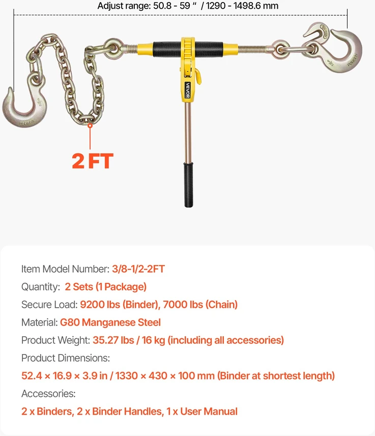 Kabelinis grąžtuvas grandinei su rankenomis. keliamoji galia 4173 kg. grandinėms 9.52-12.7 mm