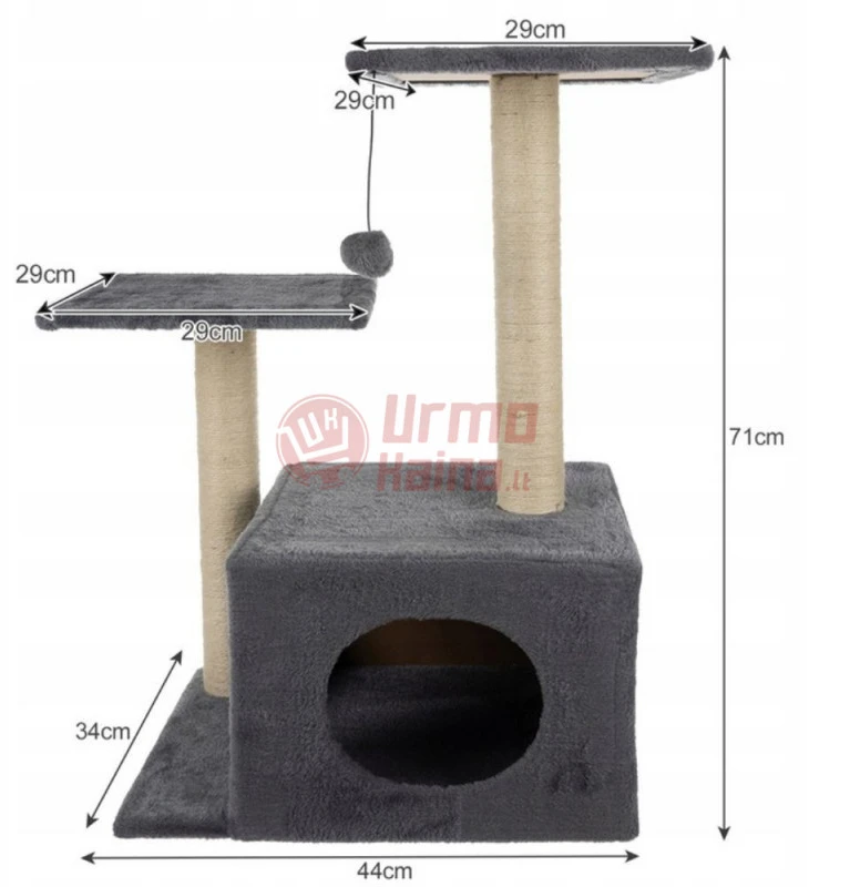 Kačių draskyklė PR02 71 cm Pilka