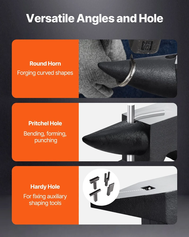 Kalvio priekalas su apvaliu ragu 132 lbs (599 kg) 2 angos