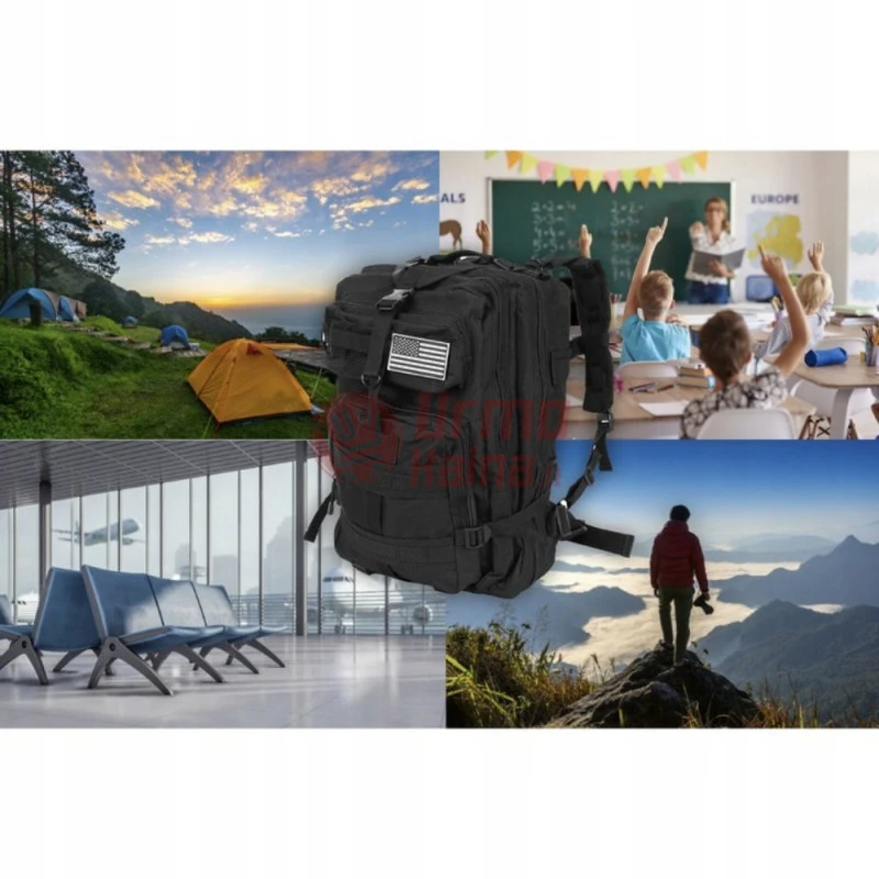 Kareiviška turistinė žygio kuprinė 26 L juoda T778