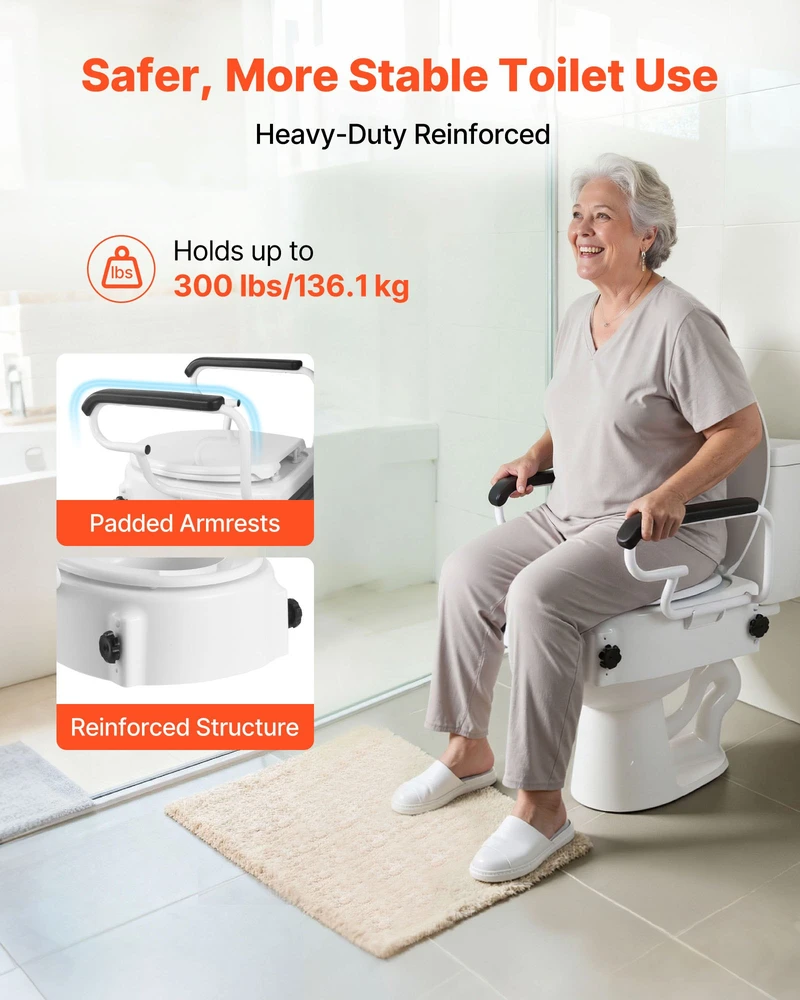 Keliamoji WC sėdynė su dangčiu. apkrova iki 136 kg. pakėlimo aukštis 101.6 mm