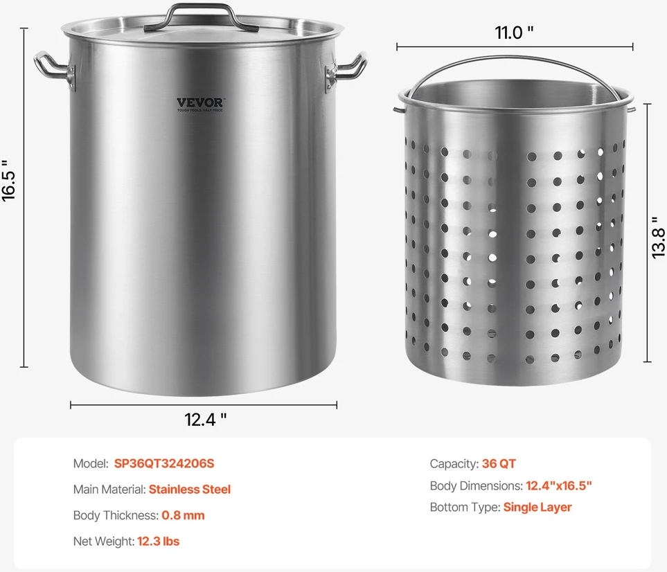 Keptuvė / puodas talpa 34 l