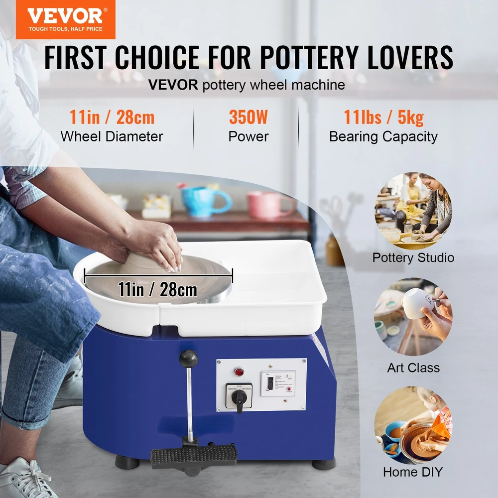 Keramikos žiedimo staklės 350W. diskas 28 cm. 60-300 aps/min. nuimama vonelė