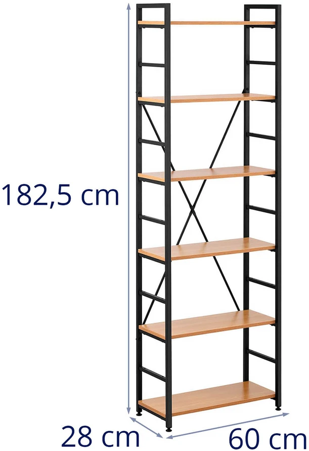 Knygų lentyna 6 lentynos 150 kg juoda/geltona