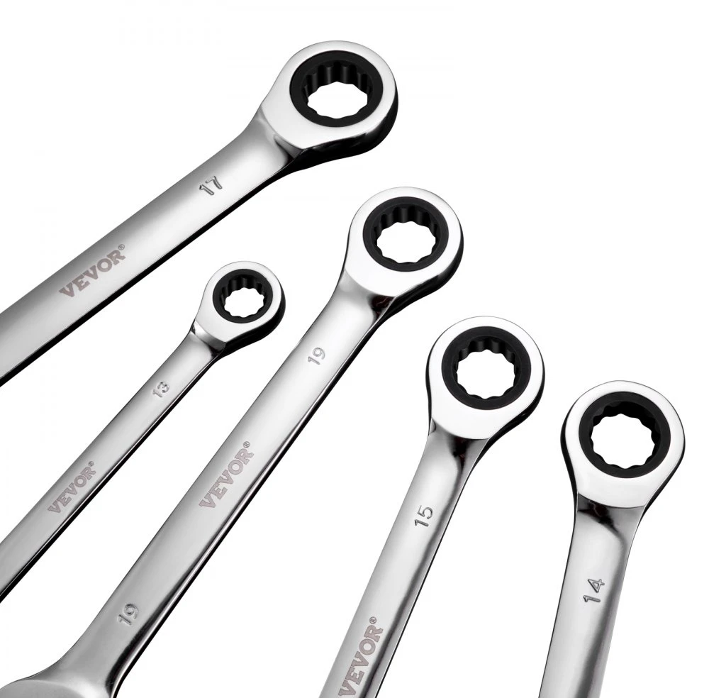 Kombinuotų terkšlinių raktų rinkinys 8 dalių nuo 8 mm iki 19 mm su laikikliu