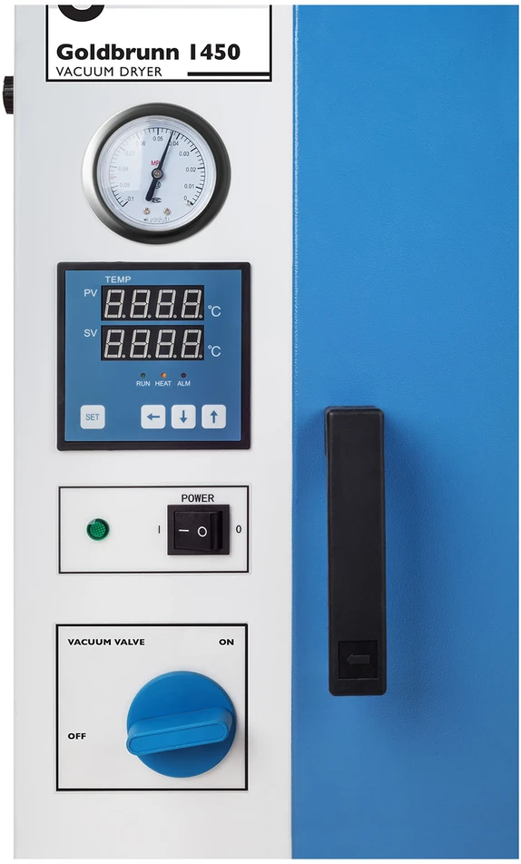 Laboratorinė vakuuminė džiovyklė Goldbrunn 1450W 50L mėlyna/pilka