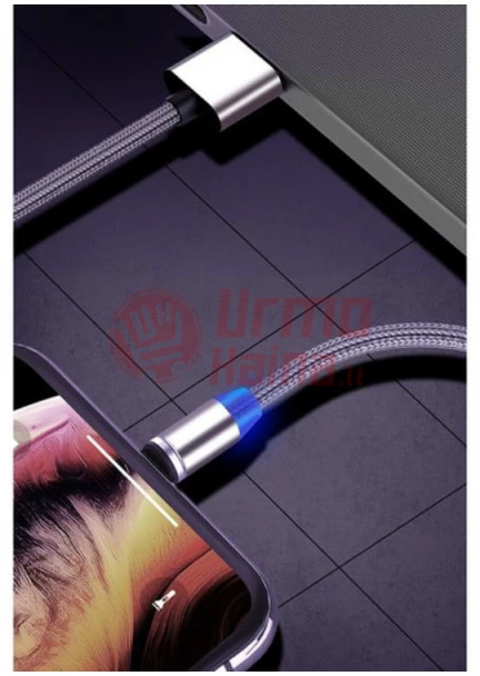 Laidas USB-A į USB-Micro/C/Lightning 1 m magnetinis 3in1