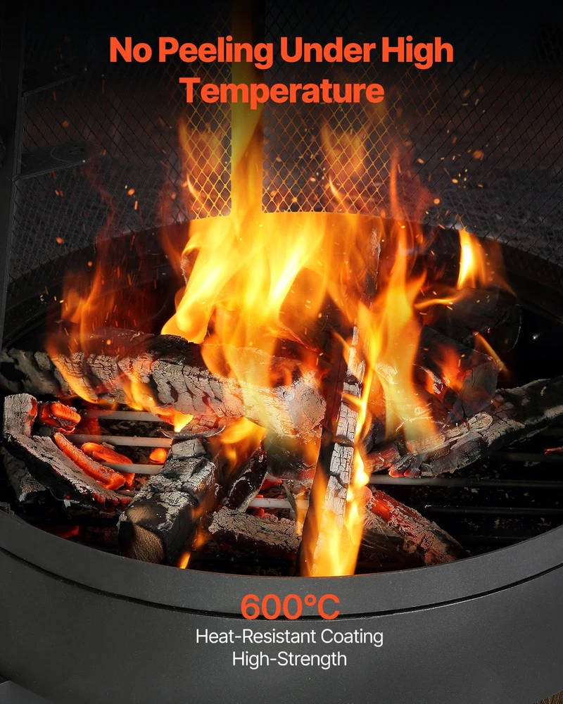 Lauko malkinis židinys-krosnelė (chiminea). 508 mm. kūginės formos. su tinkleliu ir apsauga nuo rūdžių. terasai. sodui. kiemui