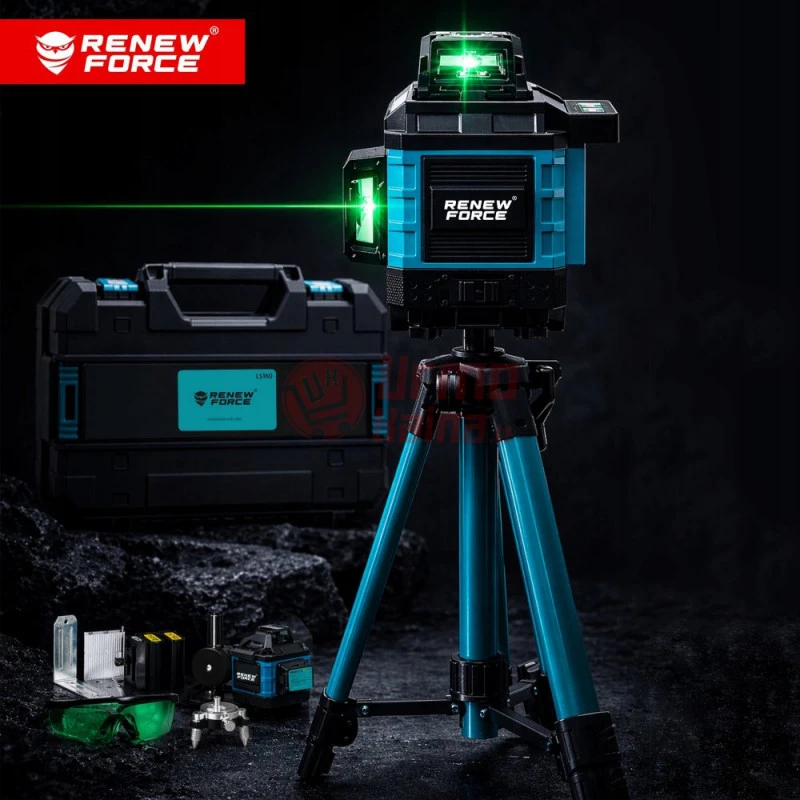 Lazerinis nivelyras 4D 16 linijų 360° MT02 su trikoju