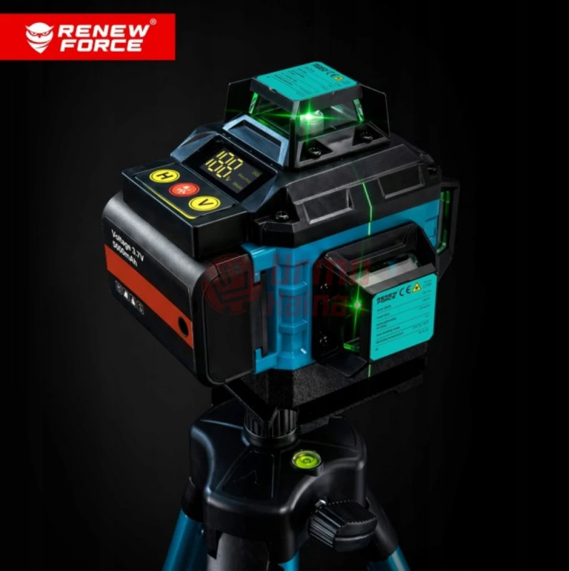 Lazerinis nivelyras 4D 16 linijų 360° MT02 su trikoju
