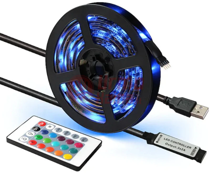 LED juosta su valdymo pultu televizoriaus apšvietimui 1M