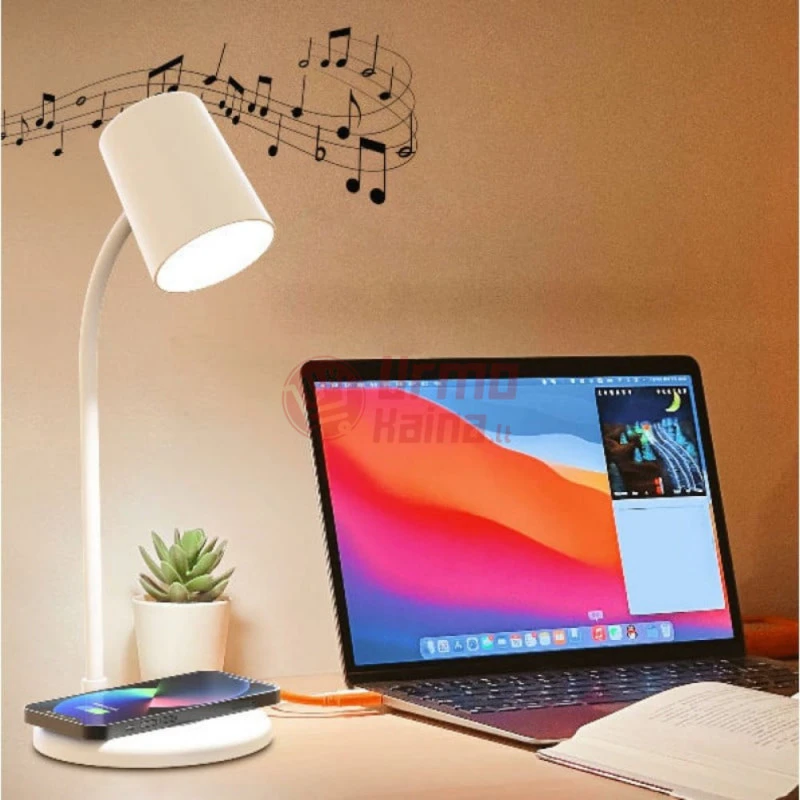 LED lempa 3in1 su belaidžiu krovimu ir garsiakalbiu Q01