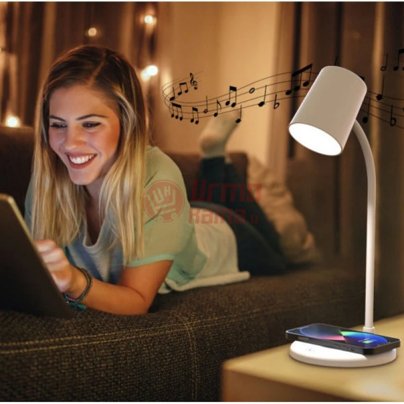 LED lempa 3in1 su belaidžiu krovimu ir garsiakalbiu Q01