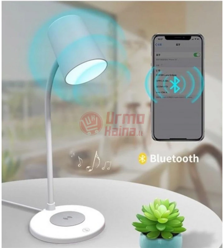 LED lempa 3in1 su belaidžiu krovimu ir garsiakalbiu Q01