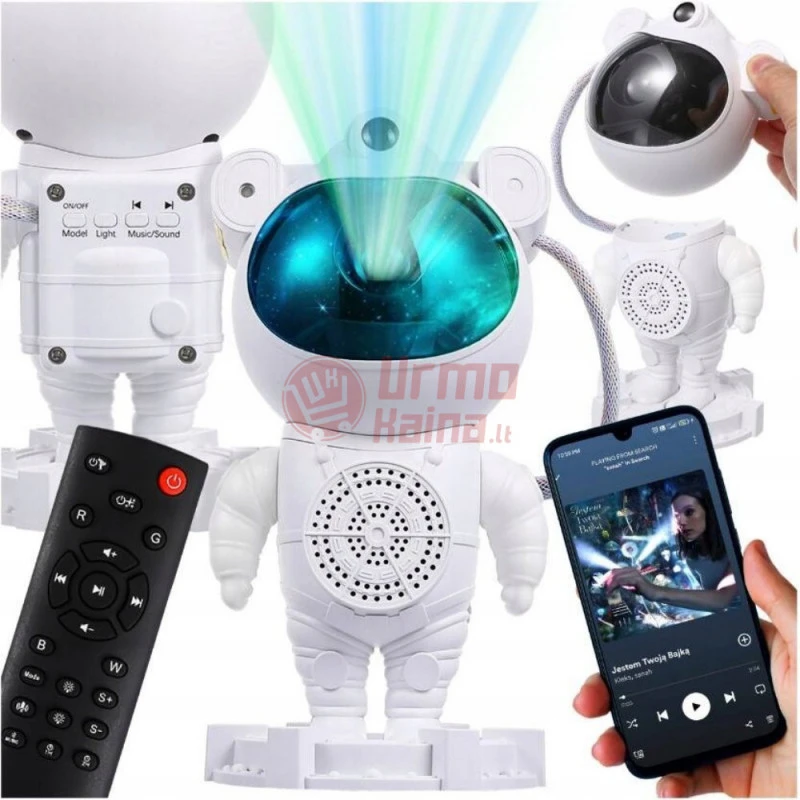 LED žvaigždyno projektorius astronautas Galaxy PRO BT