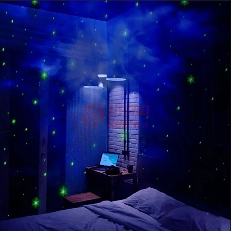 LED žvaigždyno projektorius - sėdintis astronautas. baltas