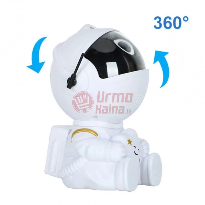 LED žvaigždyno projektorius - sėdintis astronautas. baltas