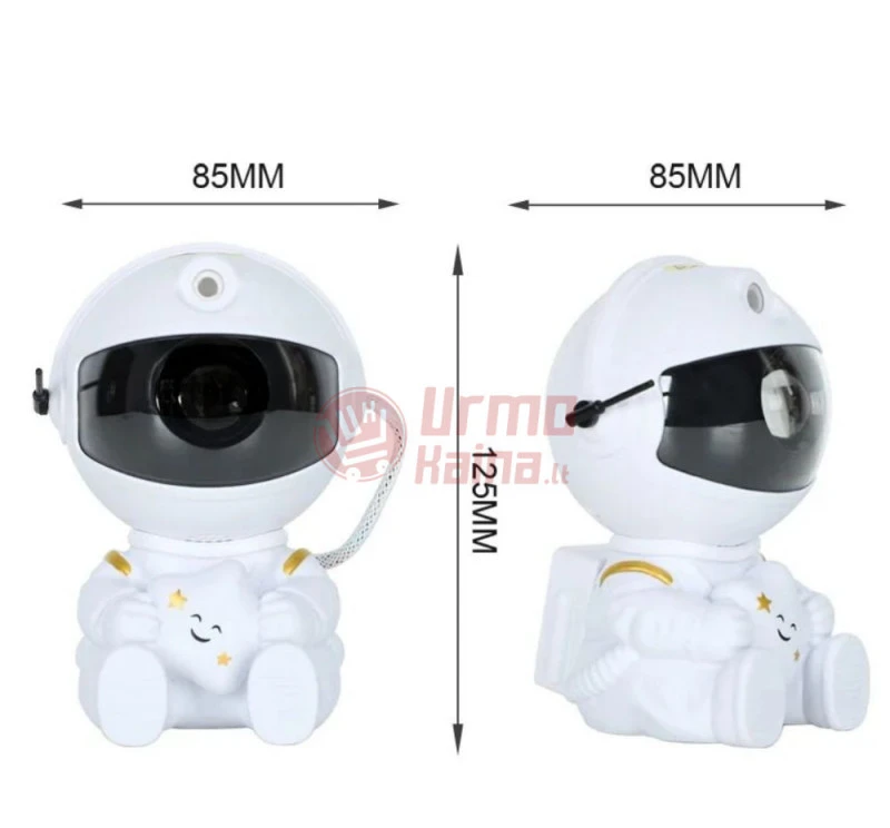 LED žvaigždyno projektorius - sėdintis astronautas. baltas