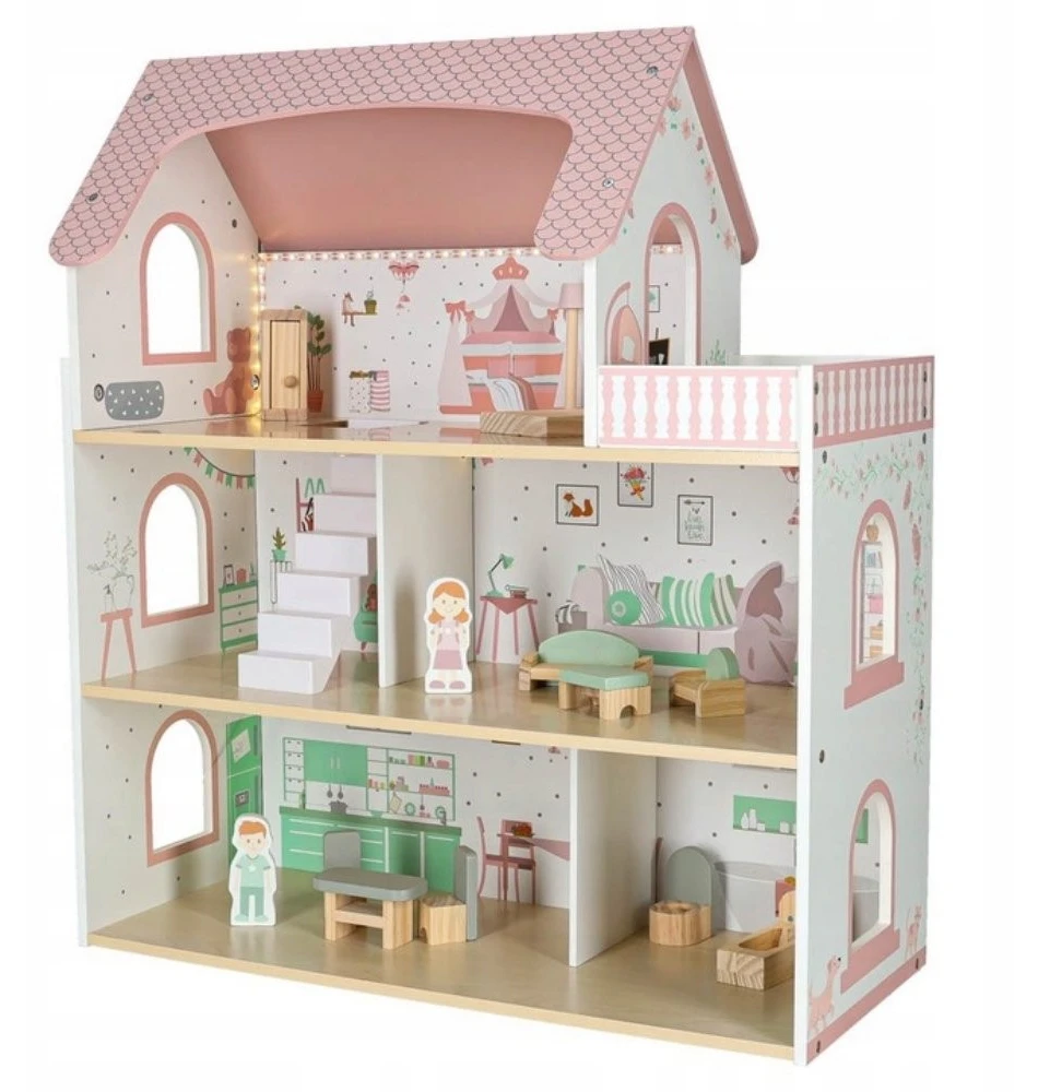 Lėlių namelis DollHouse DH7 BERIMAX medinis 70 cm