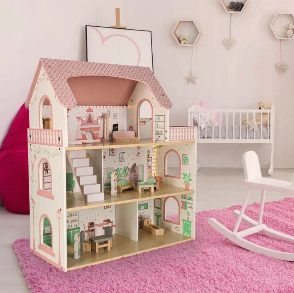 Lėlių namelis DollHouse DH7 BERIMAX medinis 70 cm