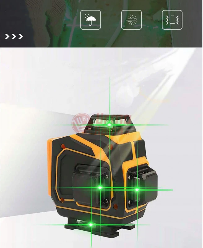 Linijinis lazerinis nivelyras 3D 16 eilučių 360° RE02
