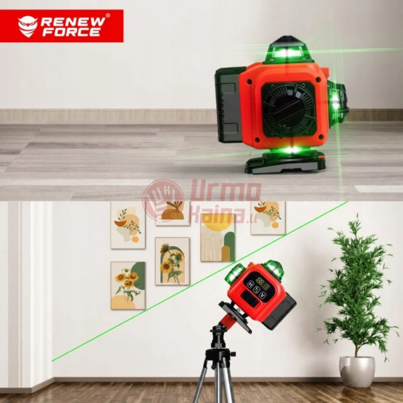 Linijinis lazerinis nivelyras 4D 16 eilučių 360° RED01