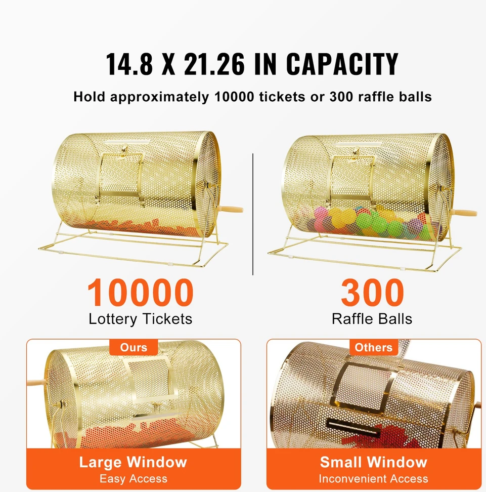 Loterijos būgnas bingo žaidimui. talpa iki 10000 bilietų arba 300 kamuoliukų. metalinis