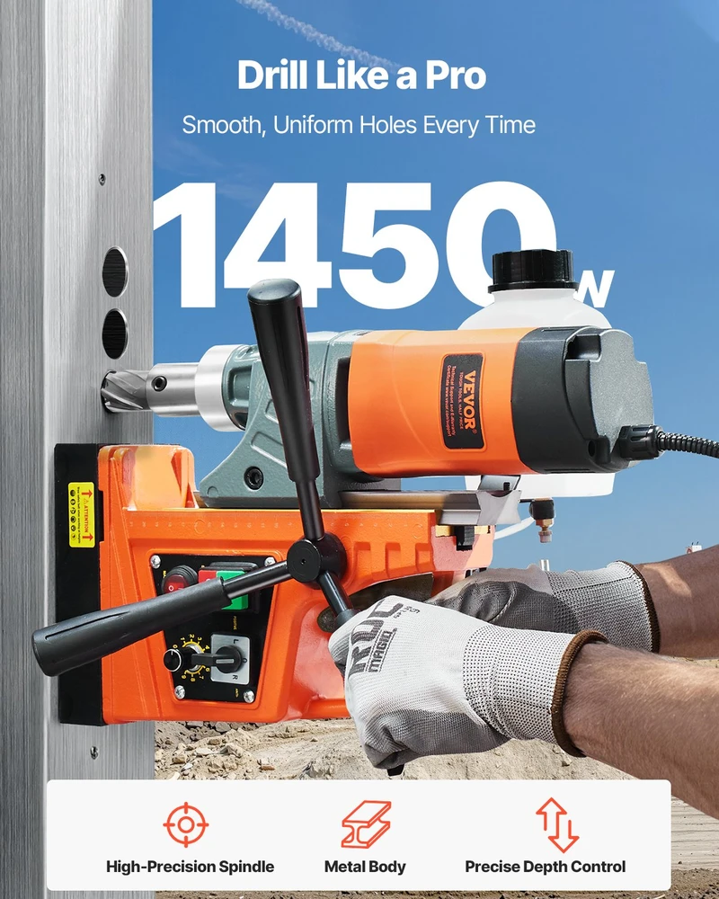 Magnetinis gręžimo staklė (karotažinis grąžtas) 1450 W gręžimo skersmuo 40 mm