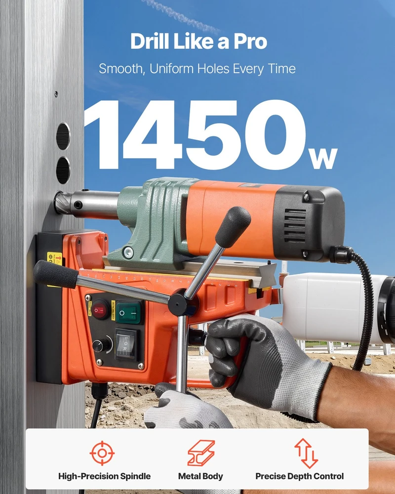Magnetinis gręžimo staklė (karotažinis grąžtas) 1450 W gręžimo skersmuo 50 mm