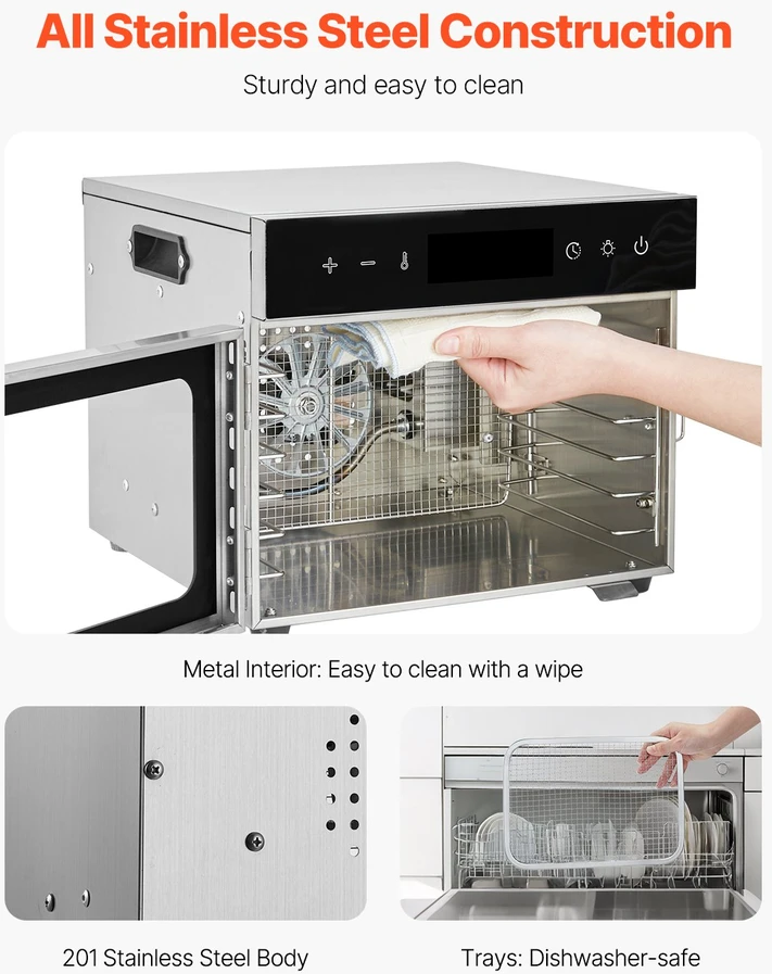 Maisto džiovyklė. 6 padėklai. 400 W. reguliuojama temperatūra ir laikmatis