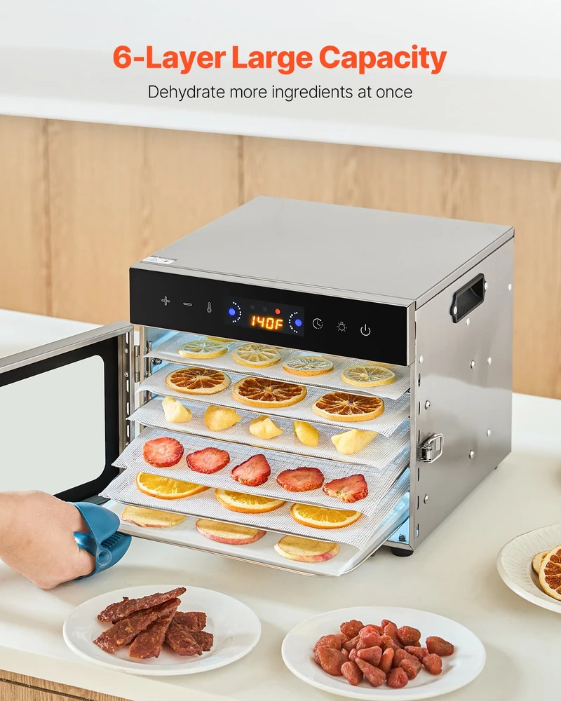 Maisto džiovyklė. 6 padėklai. 400 W. reguliuojama temperatūra ir laikmatis