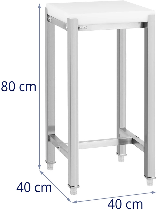 Mėsos pjaustymo blokas su plieniniu pagrindu 40 x 40 x 80 cm pilka