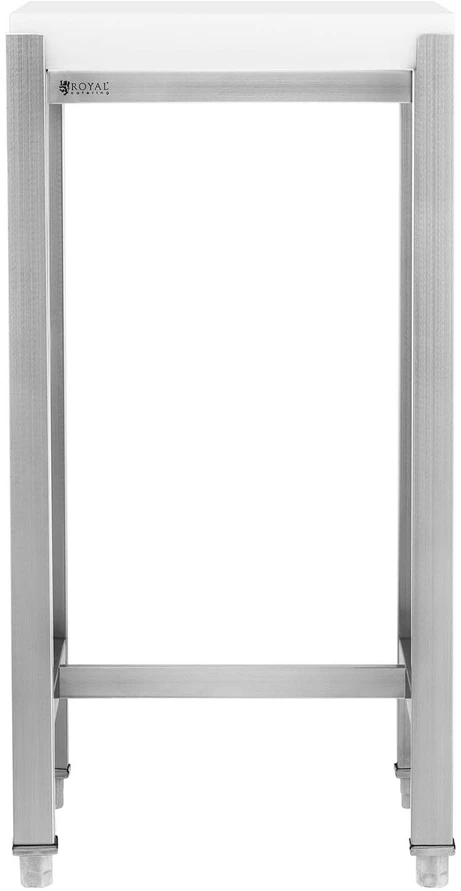 Mėsos pjaustymo blokas su plieniniu pagrindu 40 x 40 x 80 cm pilka
