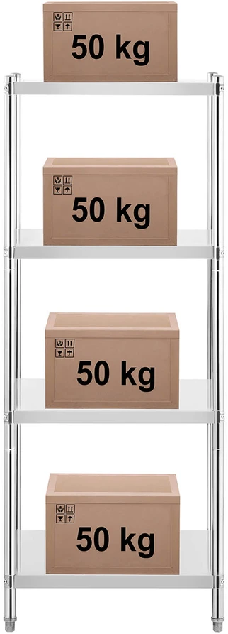 Metalo detektorius Metalinė maitinimo sandėlio lentyna iki 200 kg 70 x 60 x 180 cm