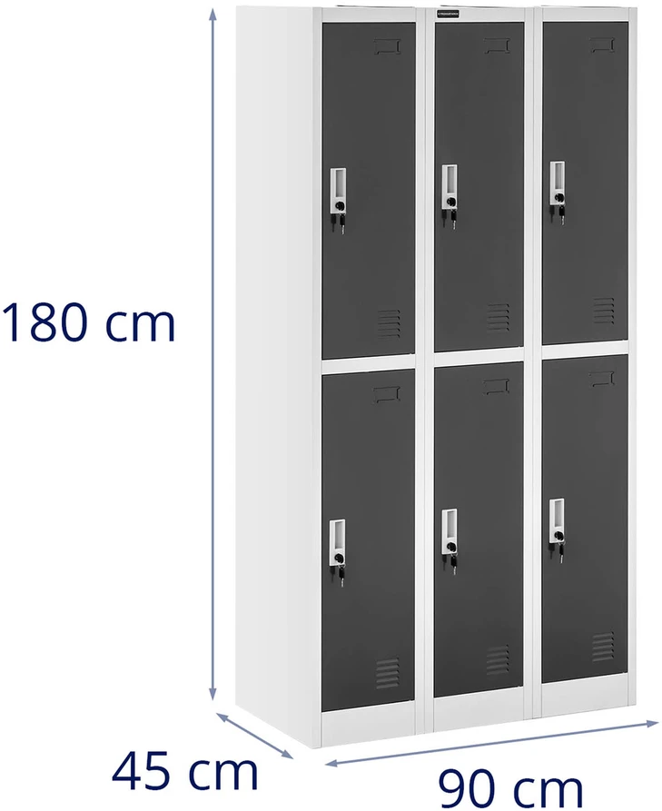 Metalinė spintelė su 6 užrakinamais skyreliais