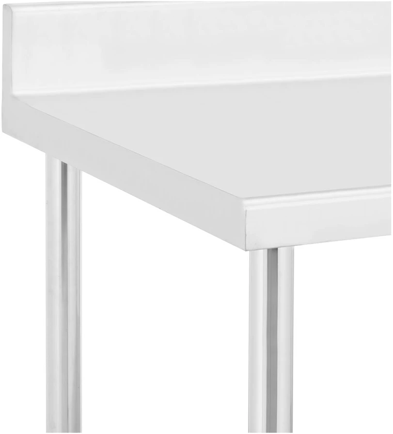 Metalinis gastronominis stalas su lentyna ir kraštu 70 x 120 cm