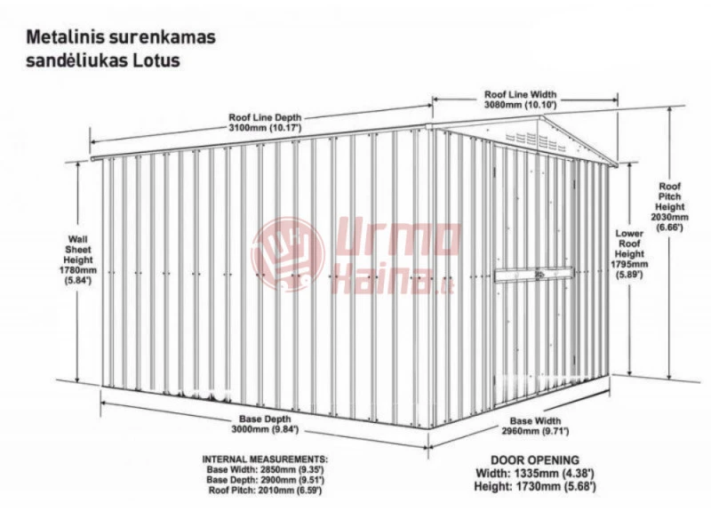 Metalo detektorius METALINIS SURENKAMAS SANDĖLIUKAS LOTUS 310X308CM