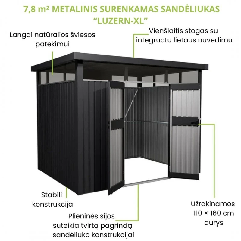 Metalo detektorius METALINIS SURENKAMAS SANDĖLIUKAS "LUZERN-XL" 7.8m²