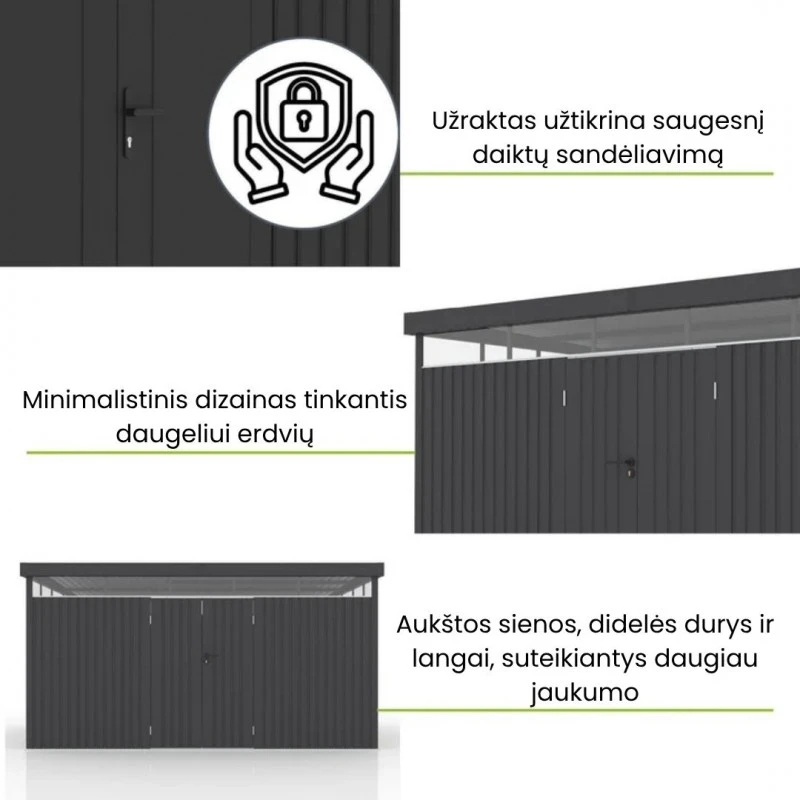 Metalo detektorius METALINIS SURENKAMAS SANDĖLIUKAS "LUZERN-XXL" 12m²