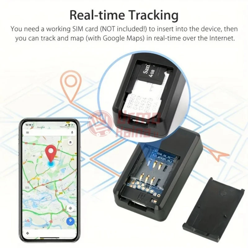 Mini GPS seklys automobiliui su SIM