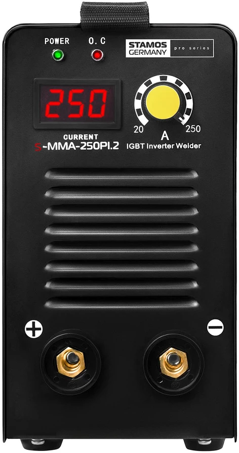 MMA suvirinimo aparatas su LED ekranu 250A 230V juodas