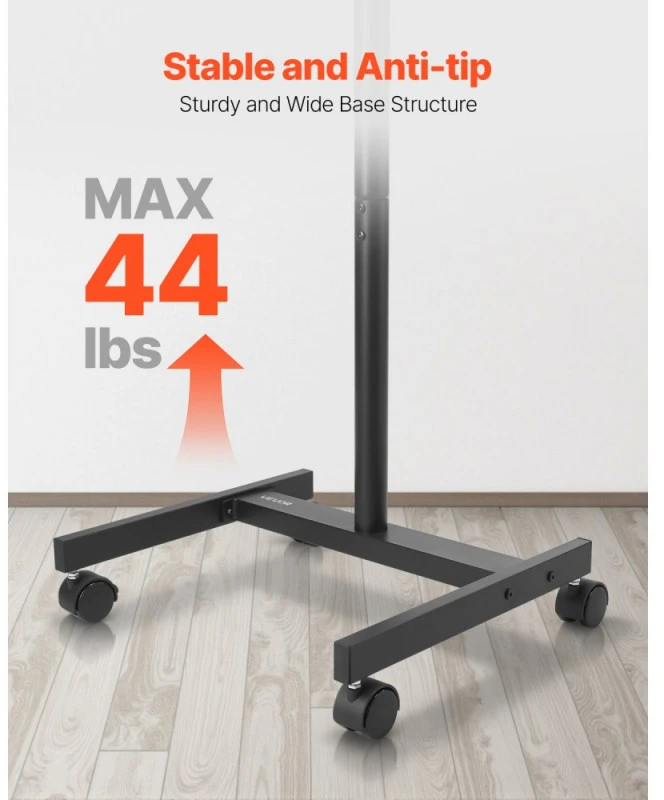 Laikiklis Mobilus TV stovas su ratukais 17-55 colių ekranams su pasukimu (vertikalus/horizontalus) iki 20 kg