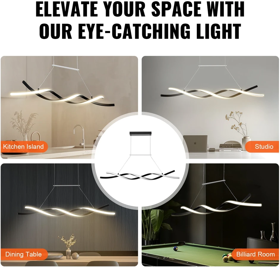 Modernus 24W LED pakabinamas šviestuvas su silikoniniu gaubtu ir pultu, spalvos temp. 3000-6000K