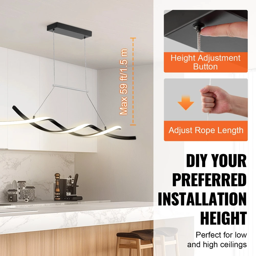 Modernus 24W LED pakabinamas šviestuvas su silikoniniu gaubtu ir pultu, spalvos temp. 3000-6000K