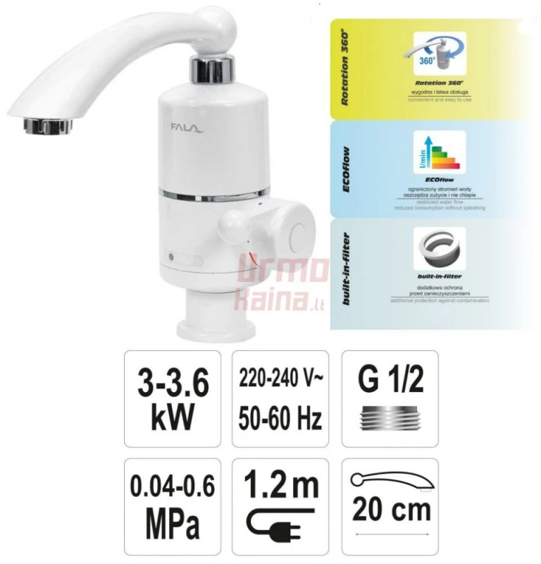 Momentinis vandens šildytuvas 3000 W PROFI STROKKUR-1