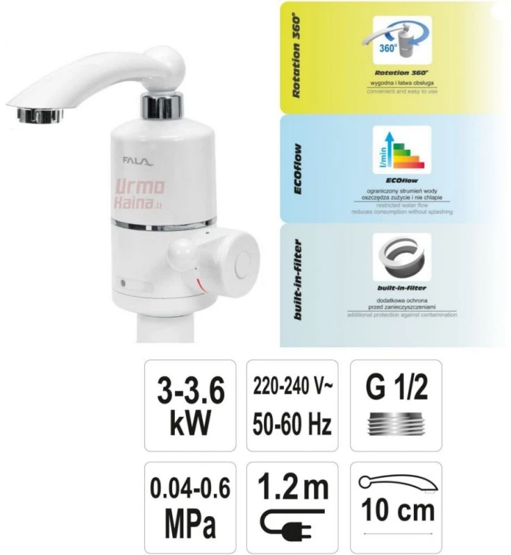 Momentinis vandens šildytuvas 3000 W PROFI STROKKUR-2