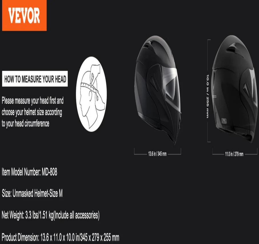 Motociklininko šalmas su Bluetooth lizdu ir keičiamais vizieriais. ABS