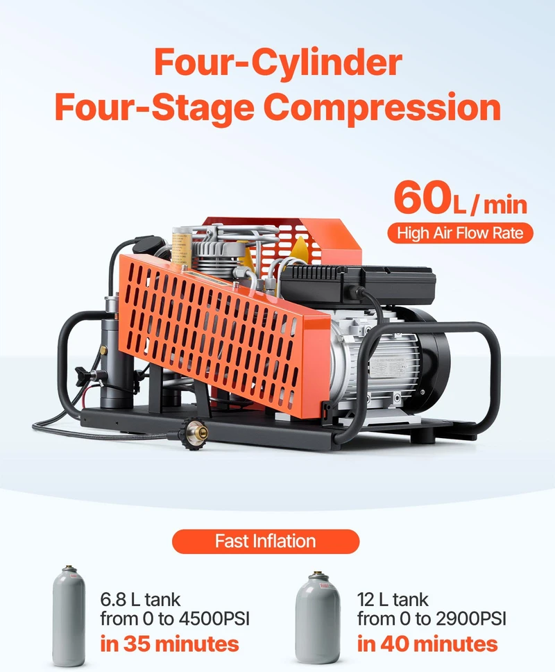 Nardymo (povandeninis) PCP oro kompresorius 30 MPa